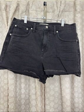 Madewell Black High-Rise Cutoff Denim Shorts